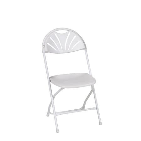 Zown Folding Chair, Stacking, Resin, Fanback, Banquet, White, PK8 60542WHT8E